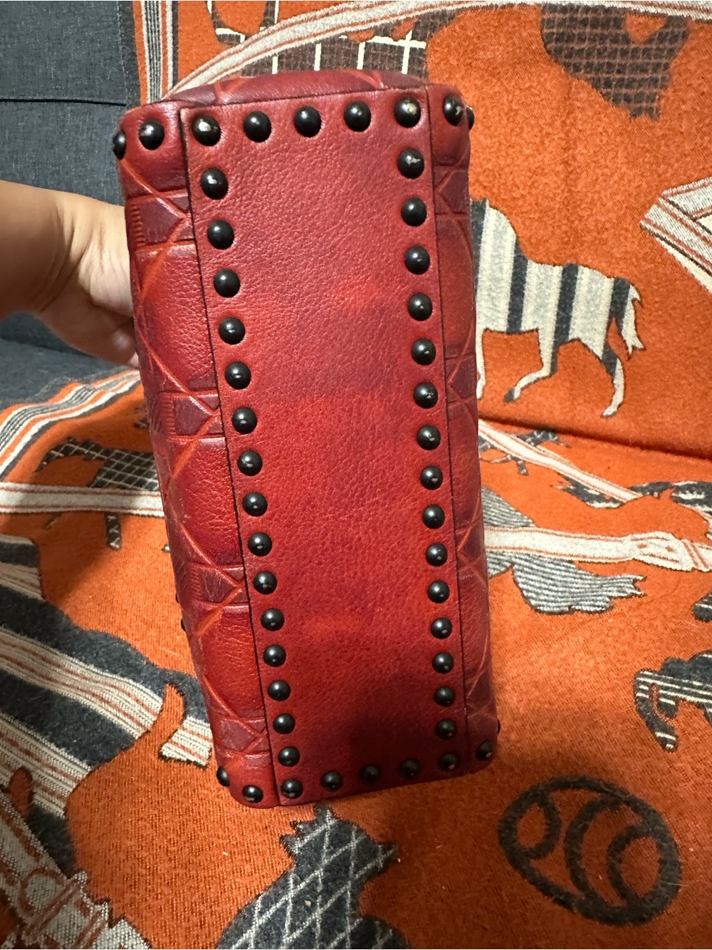 CHRISTIAN DIOR❤️🌟 LIMITED MINI LADY DIOR EMBOSSED LEATHER W/ BLACK HARDWARE⭐️ - Picture 8 of 12